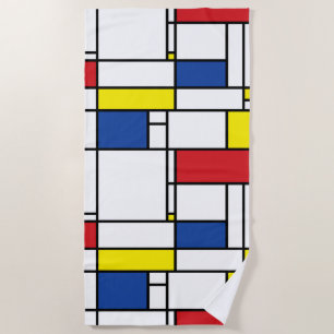 Toalla De Playa Arte Moderno De Stijl Geométrico Minimalista Mondr