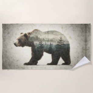 Toalla De Playa Arte salvaje Grizzly Bear
