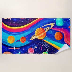 Toalla De Playa Arte Universo vibrante