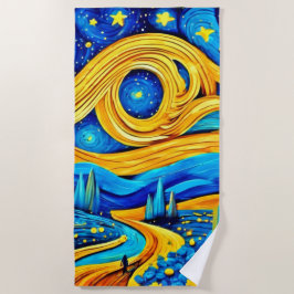 Toalla De Playa Arte vibrante de estrellas