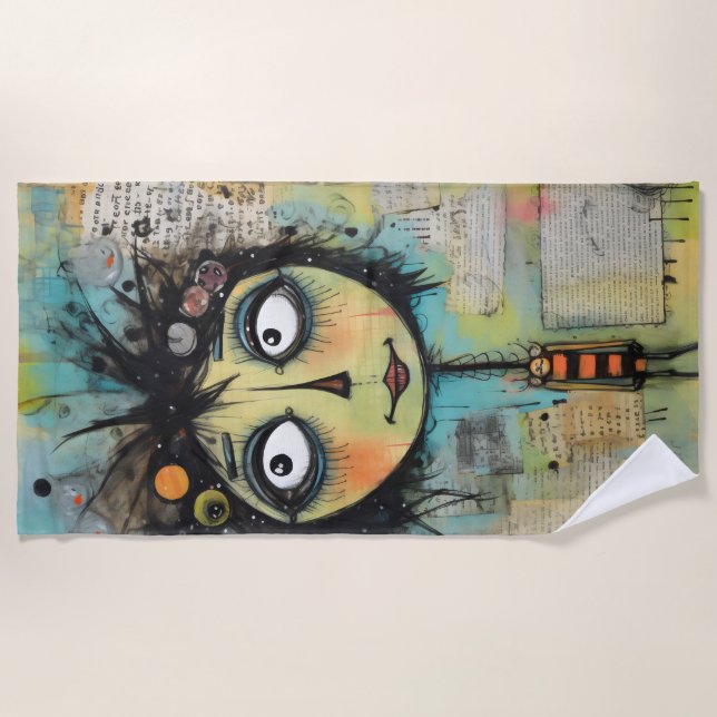 Toalla De Playa ArtLady 22 Encantador y afligido (Anverso)