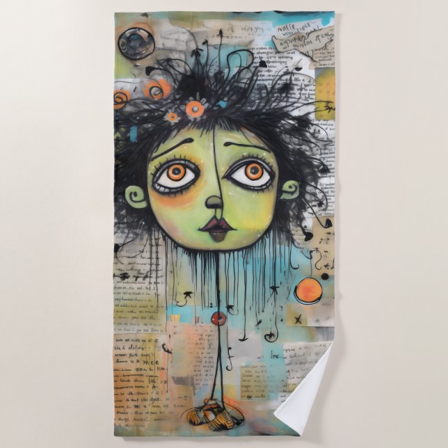 Toalla De Playa ArtLady 29 Encantador y afligido (Anverso)