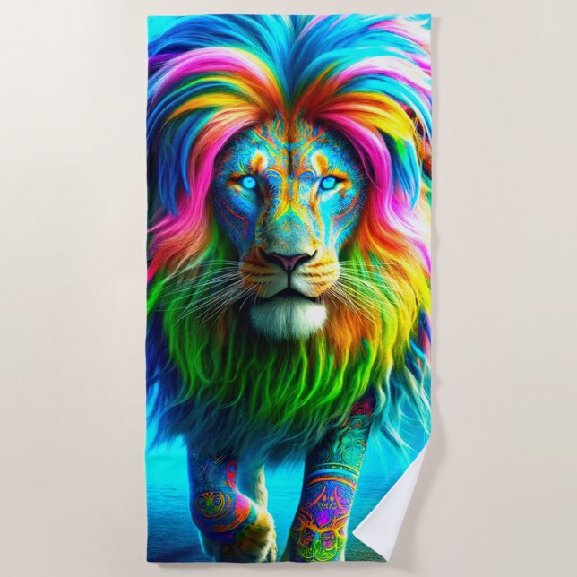 Toalla De Playa Artsy Lion (Anverso)