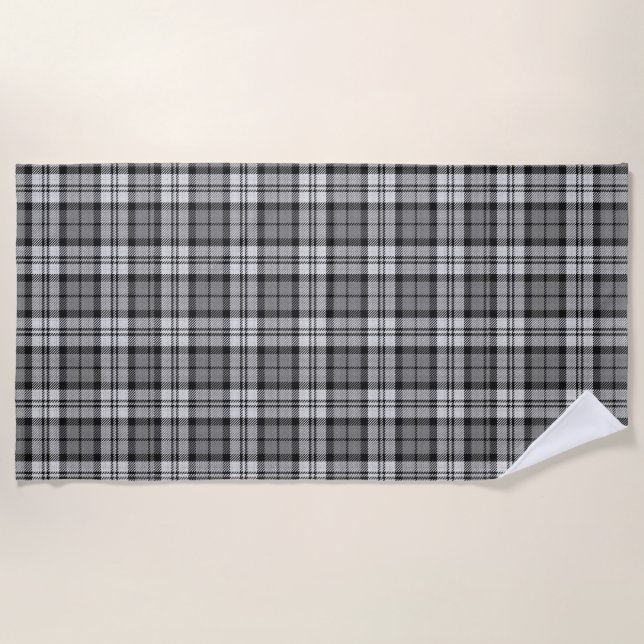 Toalla De Playa Ash Gray Blackwatch Campbell Tartan Plaid (Anverso)