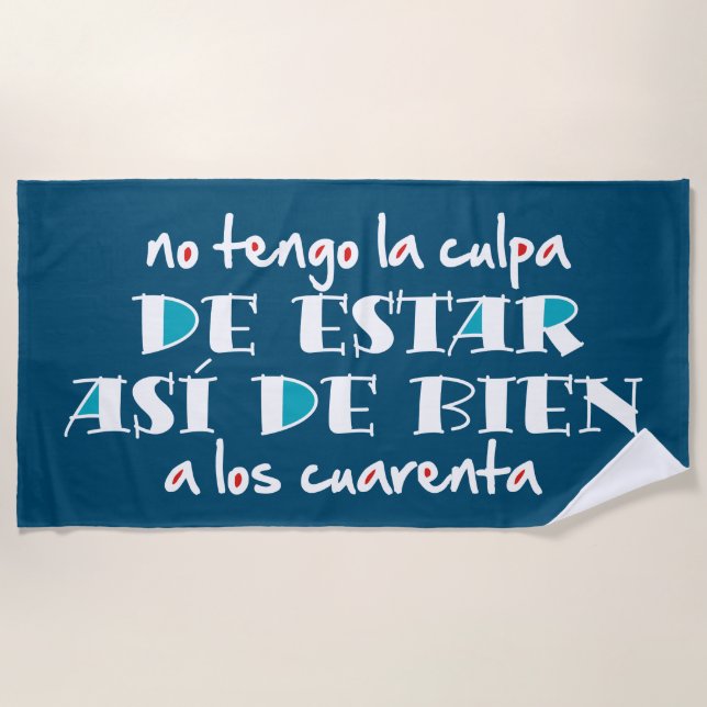 Toalla De Playa Así de bien a los 40 (Anverso)