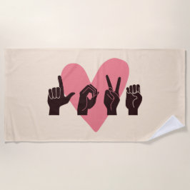 Toalla De Playa ASL Amor IV - Día de San Valentín