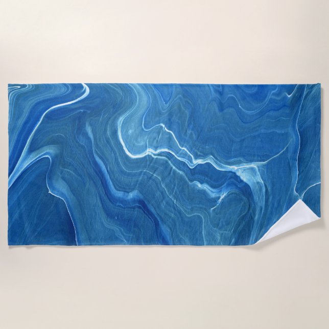 Toalla De Playa Astración del árido de mármol azul (Anverso)