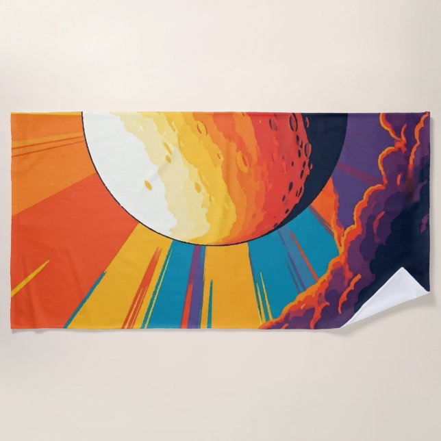 Toalla de playa Atardecer Celestial (Anverso)