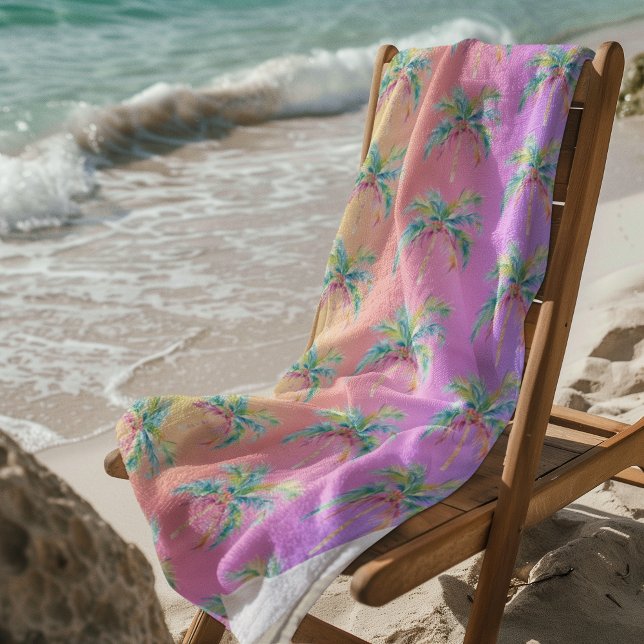 Toalla De Playa Atardecer en Isla Tropical Palma (This might be your favorite beach towel!)