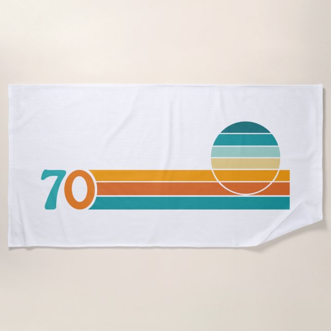 Toalla De Playa Atardecer Retro 70 (Anverso)