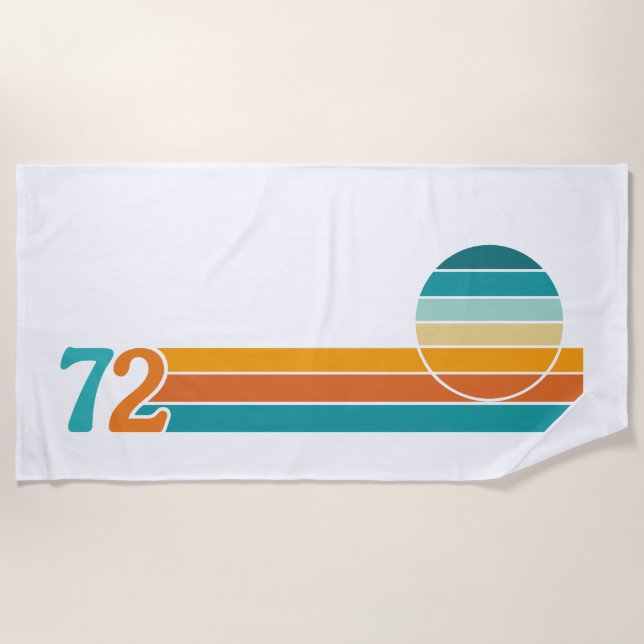Toalla De Playa Atardecer Retro 72 (Anverso)