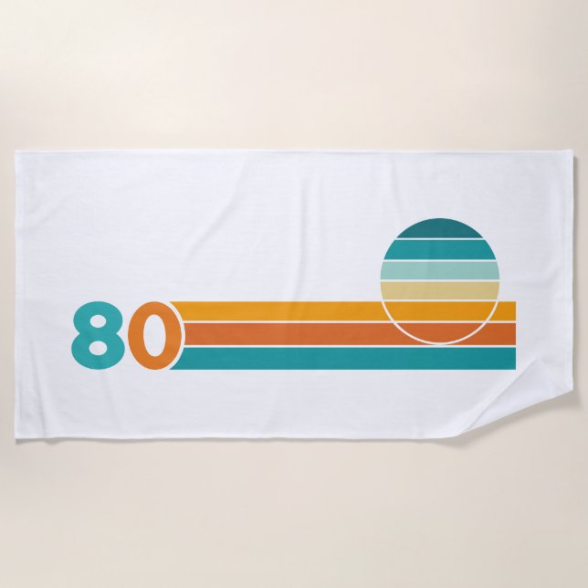 Toalla De Playa Atardecer Retro 80 (Anverso)