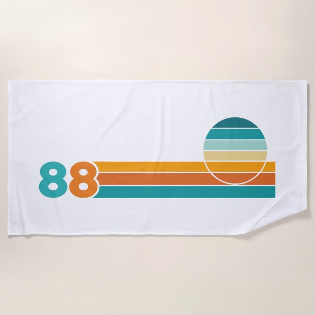 Toalla De Playa Atardecer Retro 88 (Anverso)