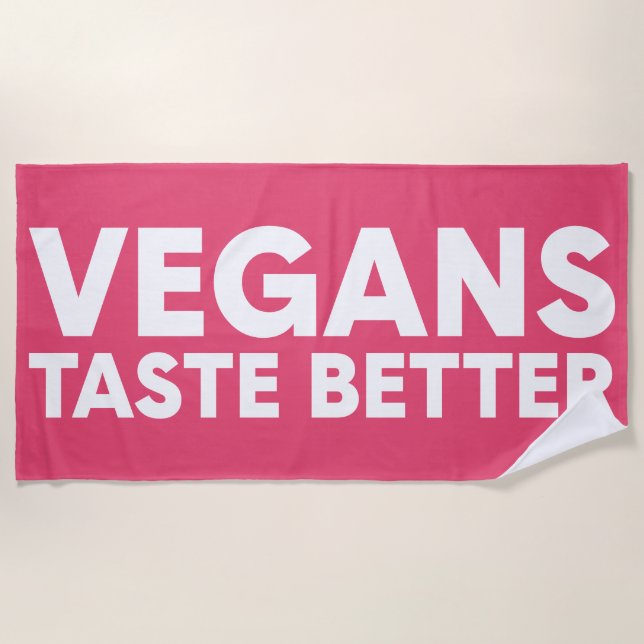 Toalla De Playa Atractivo Vegano (Anverso)