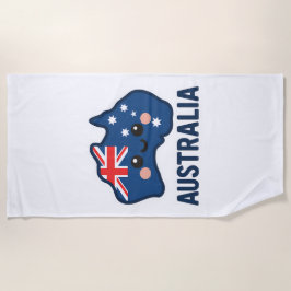 Toalla De Playa Australia Kawaii Fusion - Negrita y Adorable