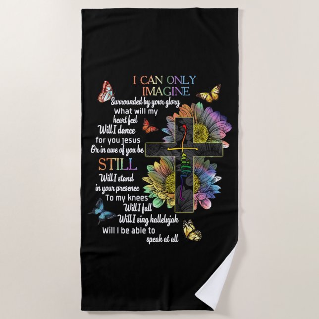 Toalla De Playa Autism Awareness I Can Only Imagine Jesus Faith (Anverso)