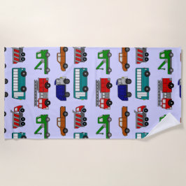 Toalla De Playa Autos, camiones, autobuses