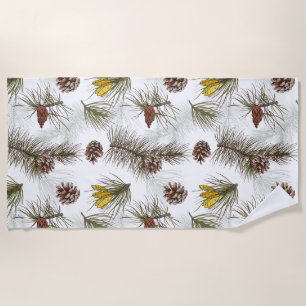 Toalla De Playa Autumn Pine Cones
