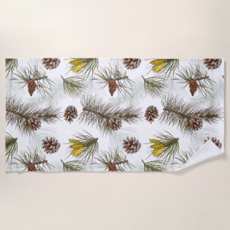 Toalla De Playa Autumn Pine Cones