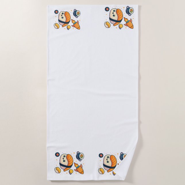 Toalla De Playa Aventura de sushi cósmico (Anverso)