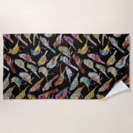 Toalla De Playa Aves bailando Elegancia Única