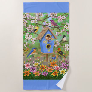 Toalla De Playa Aves del Songbirds Lily Garden