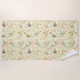 Toalla De Playa Aves y ramas de Shabby Amarillo