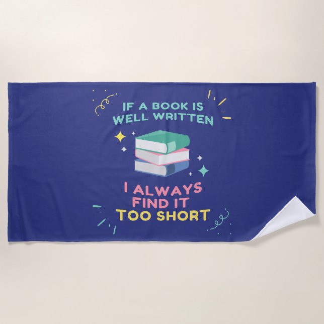 Toalla De Playa Avid Reader I - Cita de Jane Austen (Anverso)