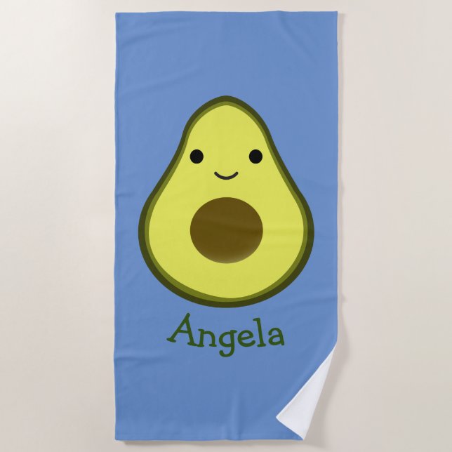 Toalla De Playa Awesome Kawaii Aguacate (Anverso)