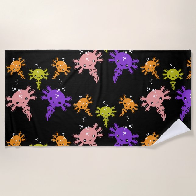Toalla De Playa Axaotl Salamander Kids Gift (Anverso)