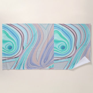 Toalla De Playa azul acua menta verde lilo púrpura arcoiris pastel