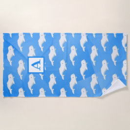 Toalla De Playa Azul ballena Beluga personalizado, océano Ártico b