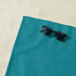 Toalla De Playa Azul Cian Verde Turquesa Color Sólido de Primavera