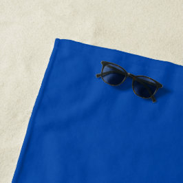 Toalla De Playa Azul Cobalto Color Sólido | Clásico | Elegante