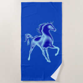 Toalla de playa azul con caballo - tus colores