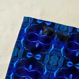 Toalla De Playa Azul con trazos entrelazados 'flotantes'