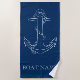Toalla De Playa Azul Nautical Spirit Anchor Navy