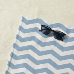 Toalla De Playa Azul pastel zig zag geométrico de rayas