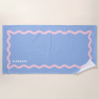 Azul polvoriento y garabato rosa pálido con texto
