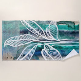 Toalla De Playa Azul turquesa y Verde azulado color de agua botáni