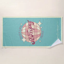 Toalla de playa azul vintage de Saint st. Tropez