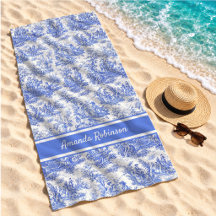 Azul Vintage Toile de Jouy Botánico Francés