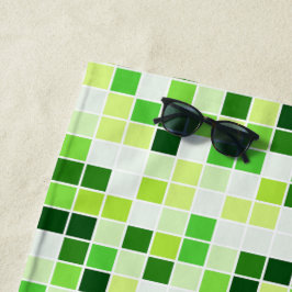 Toalla De Playa Azulejos de Piscina, Baldosas Mosaico Verdes, Patr