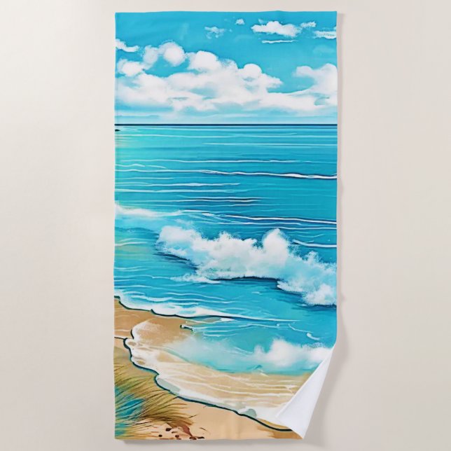 Toalla De Playa Azure Beach Calm Design (Anverso)