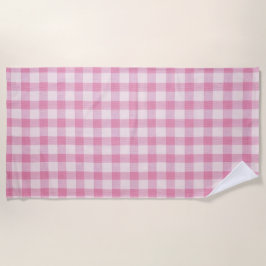 Toalla De Playa Baby Pink Gingham