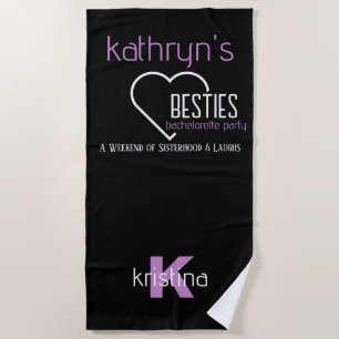 Toalla De Playa Bachelorette Besties Personalizada