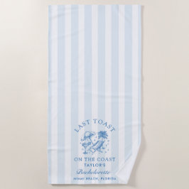 Toalla De Playa Bachelorette Coastal Fiesta de Cócteles Moderno Bl