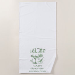 Toalla De Playa Bachelorette Coastal Fiesta de cócteles Moderno Gr