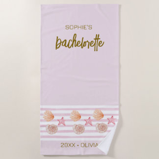 Toalla De Playa Bachelorette fin de semana rosa tropical personali