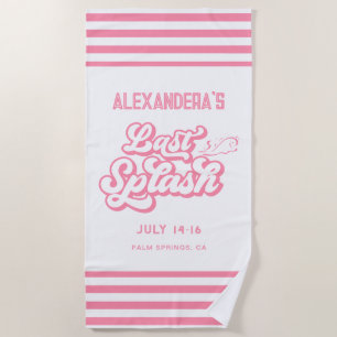 Toalla De Playa Bachelorette Pink Last Splash